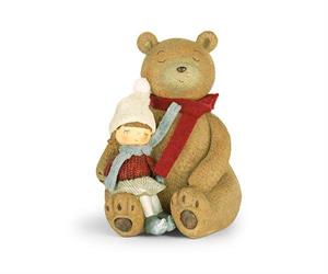 ORSETTO CON BAMBINA IN  POLIRESINA CM.13