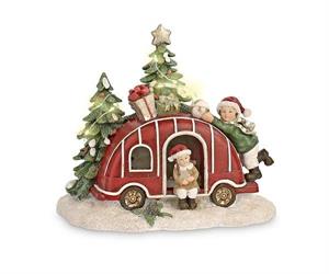 ROULOTTE CON BAMBINI E  LED CM.18X15 H.