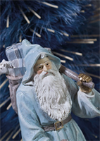 BABBO NATALE AZZURRO CON SACCO CM.30 H.