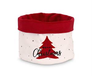 CESTINO IN TESSUTO MERRY CHRISTMAS CM.12X12 H.