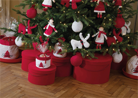 CESTINO IN TESSUTO MERRY CHRISTMAS CM.24X20 H.