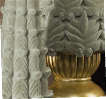 ALBERO FLOCCATO SALVIA  CON BASE ORO CM.20