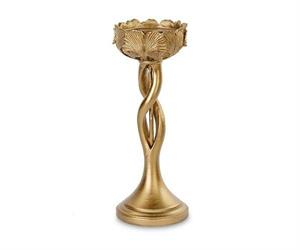 PORTACANDELA GINKGO BILOBA ORO CM.28 H.