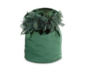 SACCO VELLUTO CON PIUME CM.23X34 H. VERDE