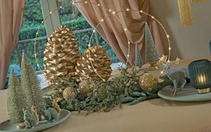 CERCHIO ORO CON LED SU  BASE DIAM.46