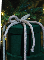 SCATOLA RETTAN. FLOCCATA CM.15X12X11,5 H. VERDE