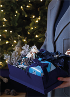 SCATOLA QUADRA PAESAGGIO CM.28X28X15,5 H. BLU