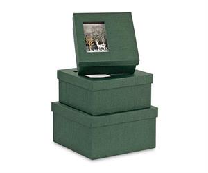 SCATOLA QUADRA PAESAGGIO CM.21X21X9,5 H. VERDE