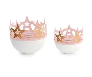 CONTENITORE CON STELLE  DIAM.11 ROSA