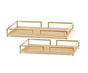 VASSOIO LEGNO E METALLO CM.25X40