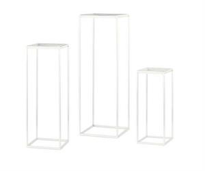 ALZATA QUADRA IN METALLO CM.30X30X90 H. BIANCA