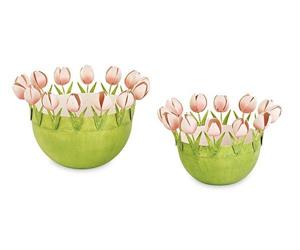 CESTINO METALLO TULIPANI D.16