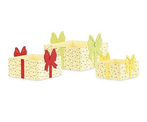 SET 3 CESTINI IN LEGNO  CON FIOCCO