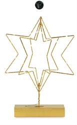STELLA METALLO ORO 3D SU BASE CON LED CM.45 H.