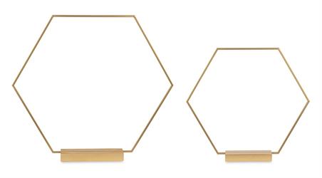 ESAGONO METALLO GOLD CON BASE CM.70