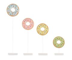 SET 4 DONUTS IN FELTRO E BASE WOOD H.130/50