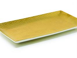 PIATTO RETT. GOLD DERAS 34X19,5 H.3