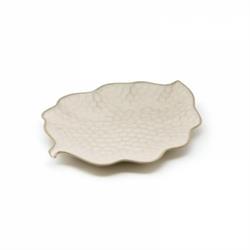 VASSOIO FOGLIA KYPSELI  LECOQ 22X17 BEIGE STONEWARE