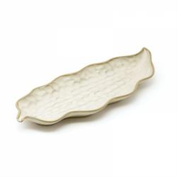 VASSOIO FOGLIA KYPSELI  LECOQ 34X13 BEIGE STONEWARE