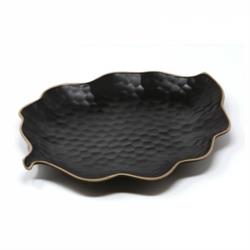VASSOIO FOGLIA KYPSELI  LECOQ 34X13 NERO STONEWARE