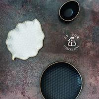 VASSOIO OVALE KYPSELI LE COQ 27,5X16 NERO STONEWARE