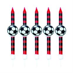 CANDELE STELO PALLONCINI PZ.5 ROSSO/NERO