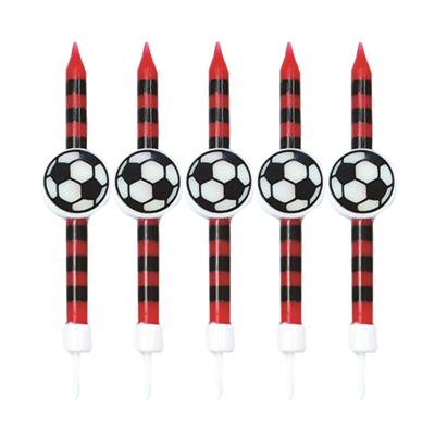 CANDELE STELO PALLONCINI PZ.5 ROSSO/NERO