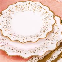 PIATTI CARTA DECORATI IMPERO ORO CM.21 PZ.8