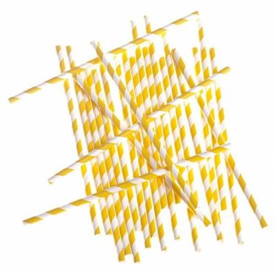 CANNUCCE IN CARTA RIGATE PZ.24 CM.20 GIALLO