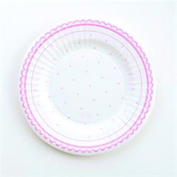 PIATTI CARTA DECORATI CM.21 PETIT ROSA PZ.8