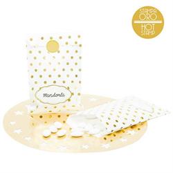 SACCHETTO CANDY CM.13X20 BIANCO POIS ORO PZ.8