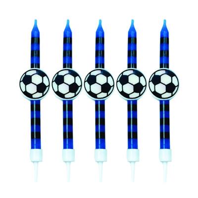CANDELE STELO PALLONCINI PZ.5 NER/AZZURRO