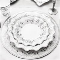 PIATTI CARTA DECORATI IMPERO ARGENTO CM.21 PZ.8
