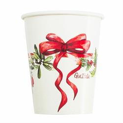 BICCHIERE CARTA 250CC.  XSTMAS HOLLY PZ.8