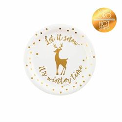 PIATTI CARTA CM. 23 PZ.8 LET IT SNOW GOLD