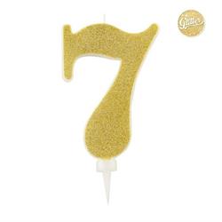 CANDELINE GLITTER NUMERO GOLD 7 CM.15,5