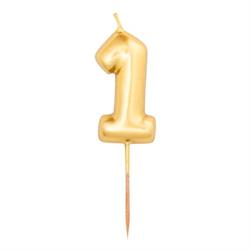 CANDELINE METAL NUMERO  GOLD 1 CM.4,5