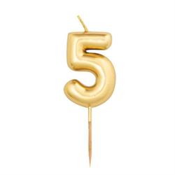 CANDELINE METAL NUMERO  GOLD 5 CM.4,5