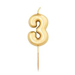 CANDELINE METAL NUMERO  GOLD 3 CM.4,5