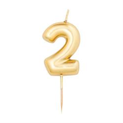 CANDELINE METAL NUMERO  GOLD 2 CM.4,5