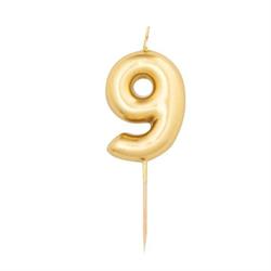 CANDELINE METAL NUMERO  GOLD 9 CM.4,5