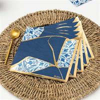 PIATTI CARTA ESAGONALE  KINTSUGI BLUE CM.23 PZ.8