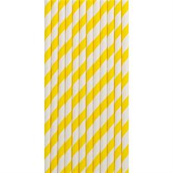 CANNUCCE IN CARTA RIGATE PZ.12 CM.20 GIALLO