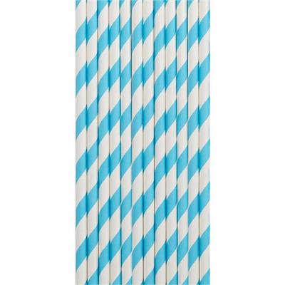 CANNUCCE IN CARTA RIGATE PZ.12 CM.20 AZZURRO