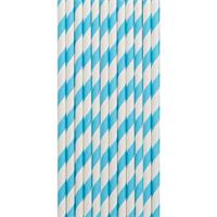 CANNUCCE IN CARTA RIGATE PZ.12 CM.20 AZZURRO