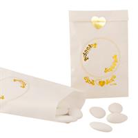 SACCHETTO CARTA WEDDING WHITE GOLD 8X14 PZ.10