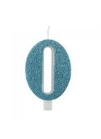 CANDELINA NUMERALE CM.9,5 GLITTER NR.0 TIFFANY
