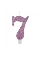 CANDELINA NUMERALE CM.9,5 GLITTER NR.7 MALVA