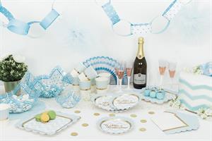 BICCHIERE CARTA 250CC.  PZ.8 COVER BABY CHIC AZZURRO