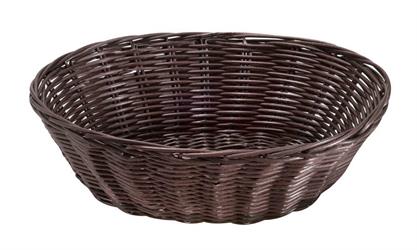 CESTINO POLYRATTAN OVALE LEGGERO CM.23X18 MARRONE
